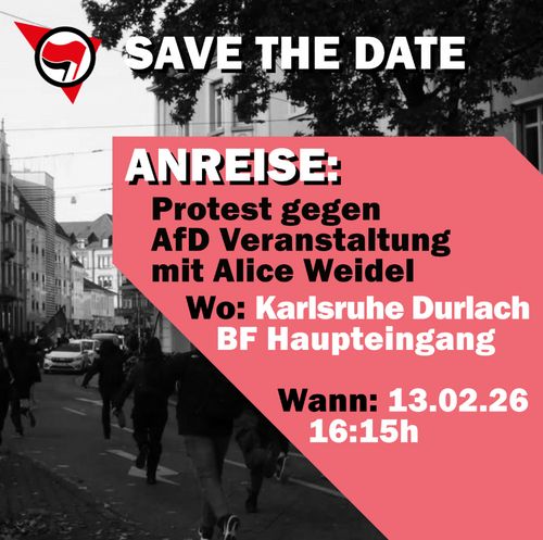 Gemeinsam Anreise zur Demo: Protest gegen AfD Veranstaltung mit Alice Weidel (Pforzheim)